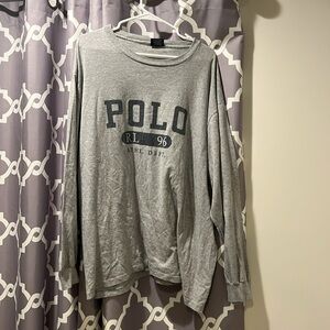 Polo Ralph Lauren Athletic Dept 96 1996 long sleeve t shirt grey Vintage XL USA